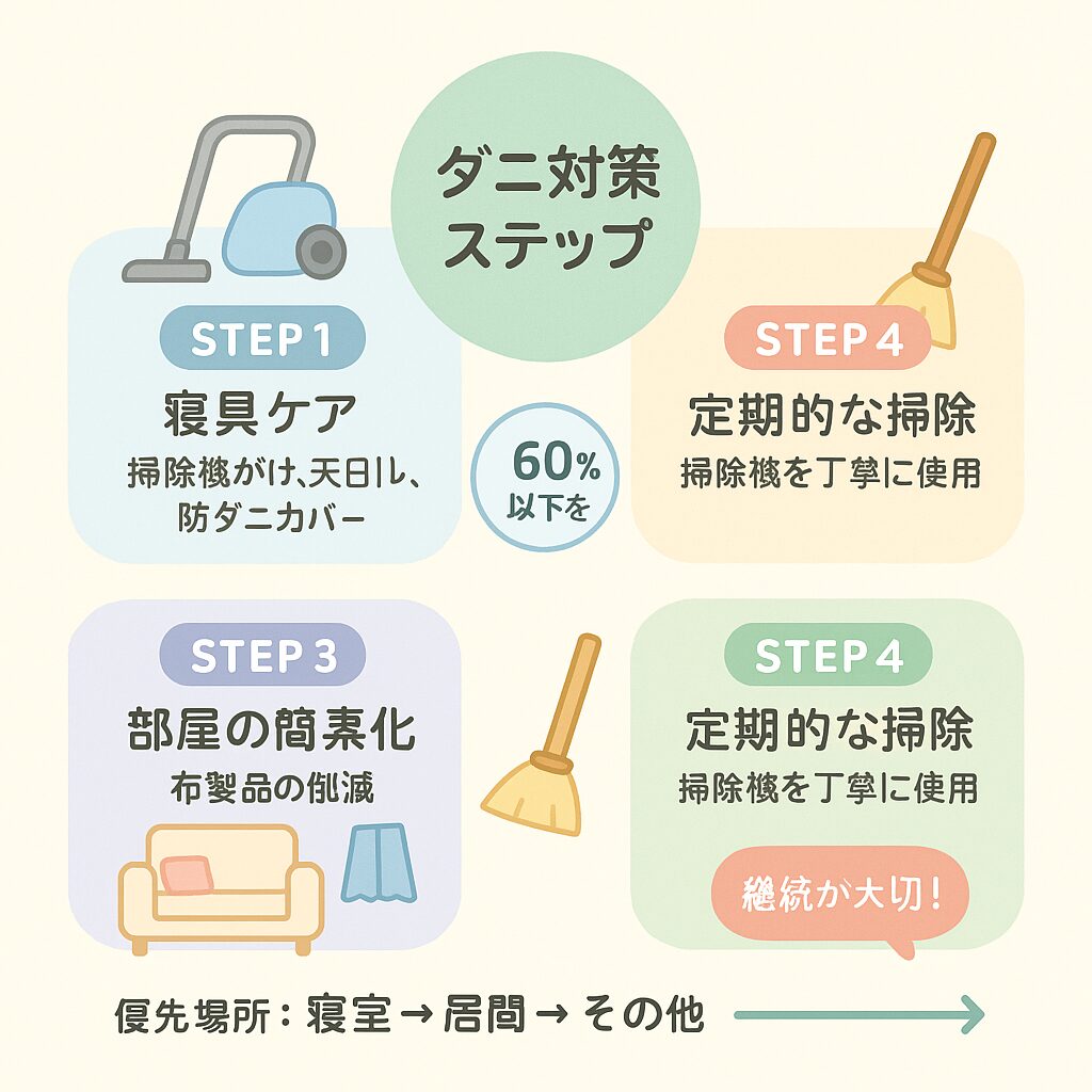 ダニアレルギーの原因と家庭でできる対策