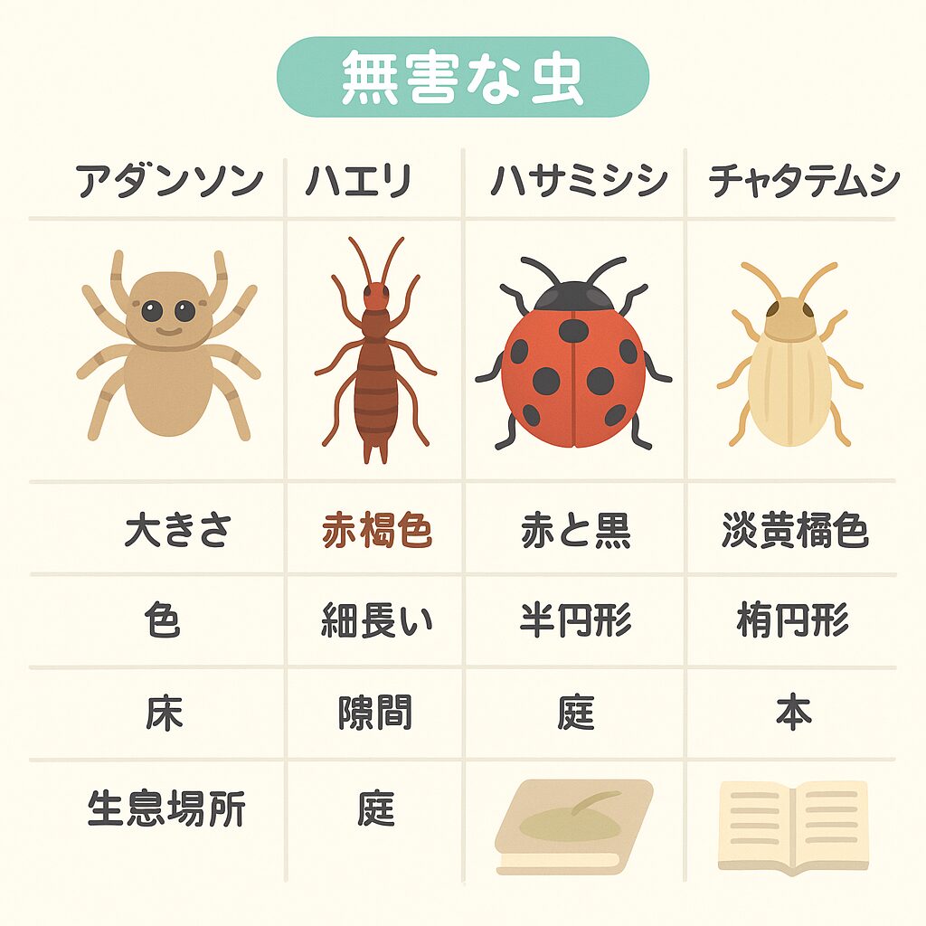 家の中で見つけても大丈夫な虫たち