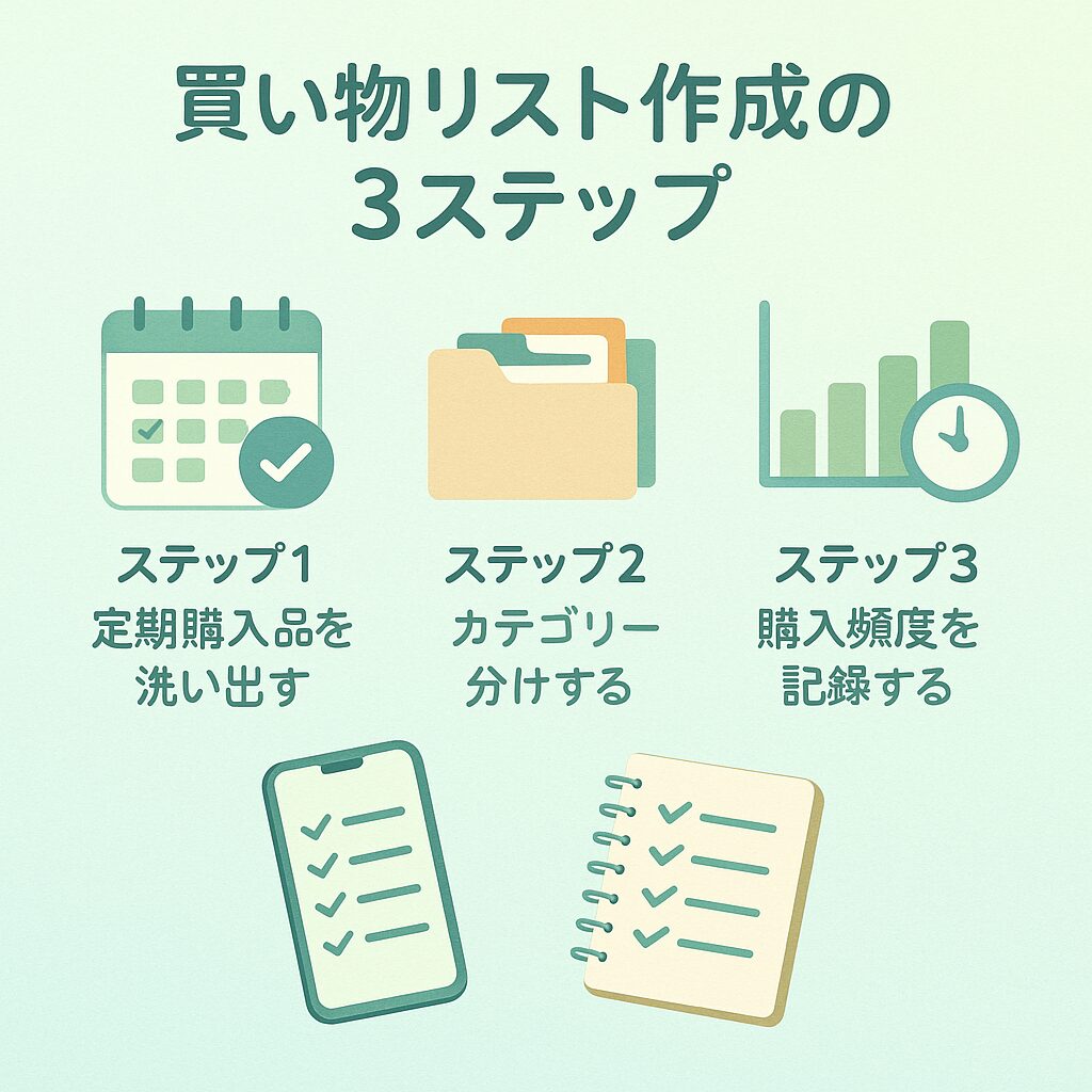 買い物リスト作成の3ステップ